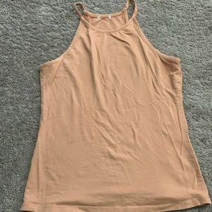 Tan with a slight pink halter top